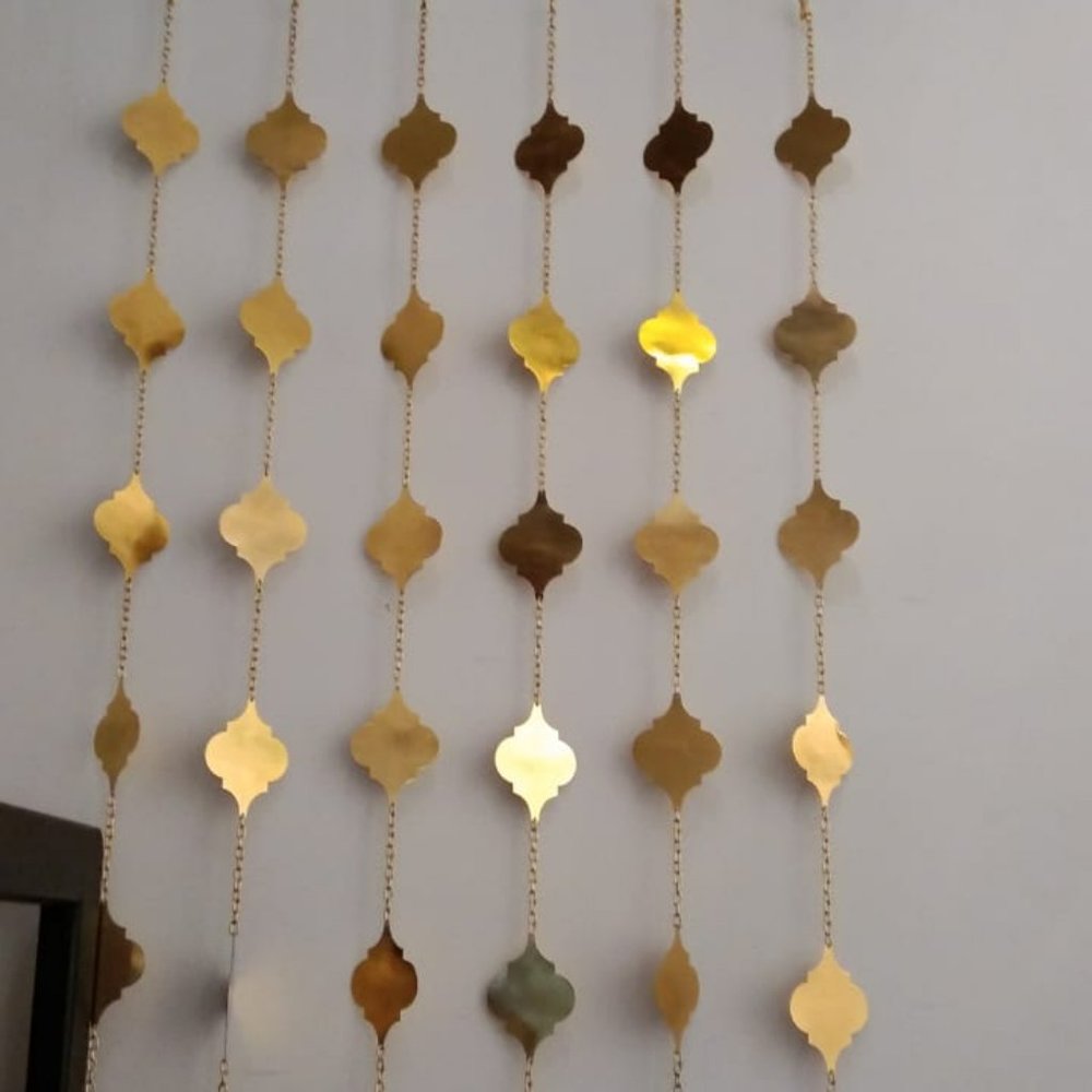 "Moroccan" Antique Look Curtain Metal Danglers for Decoration - Set of 3 - 6 ft - Picture 2 of 14